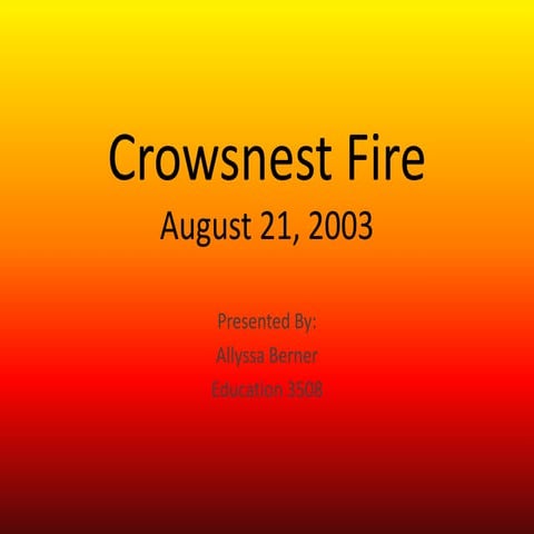 Crowsnest Pass Fire 2003
