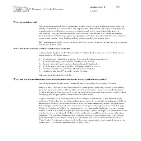 Social Media in Marketing Assignment 2