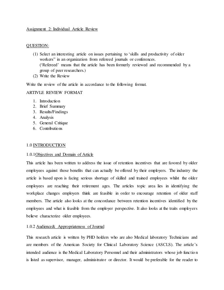 article review format