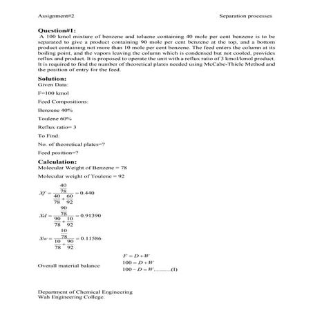 pressure drop calculation in sieve plate distillation column