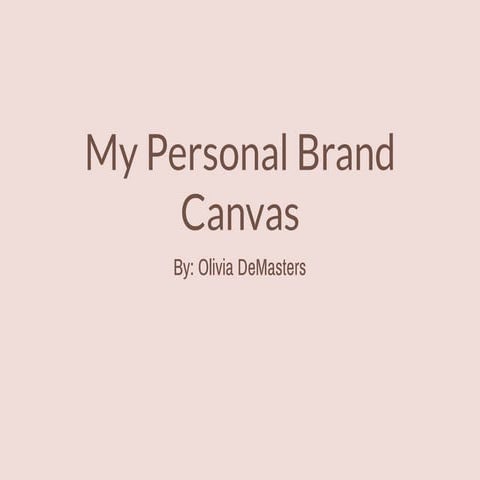 Personal Brand Canvas