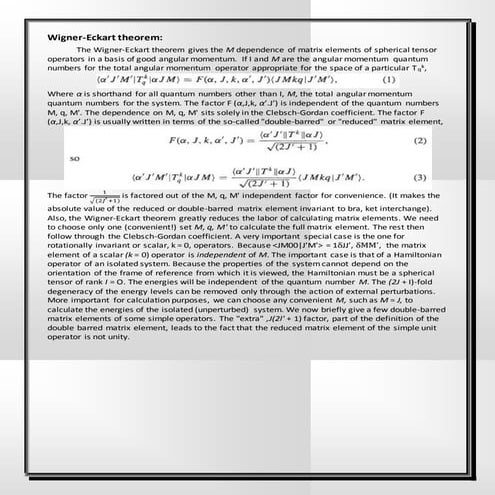 Wigner-Eckart theorem | DOCX