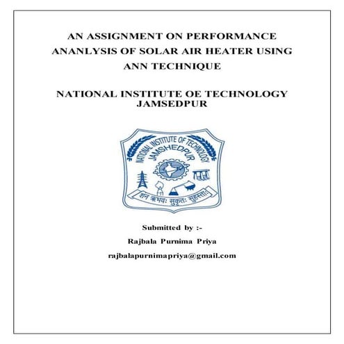 solar air heater Using ANN