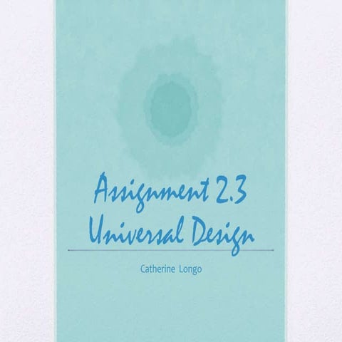 Assignment 2.3 - Universal Design