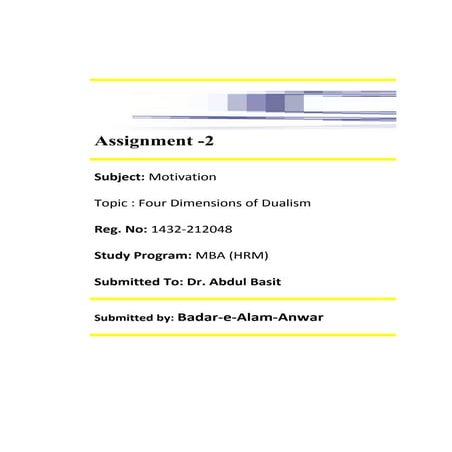 Assignment 2  motivation