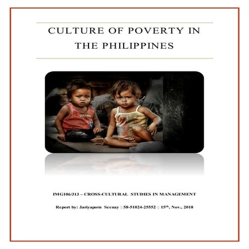 Culture of Poverty in the Philippines [REPORT]