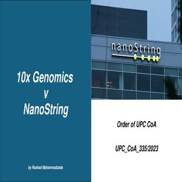 10xGenomics v NanoString - Inventive Step Test - UPC | PPTX