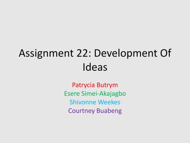 Assignment 22 