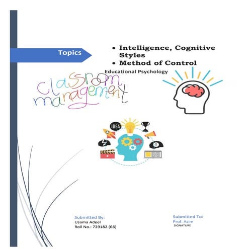 Intelligence, Cognitive Styles, Methods of control