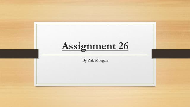 Assignment 26