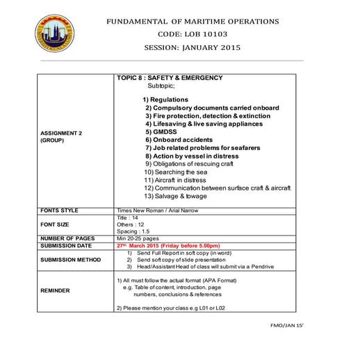 maritime safety and emergency