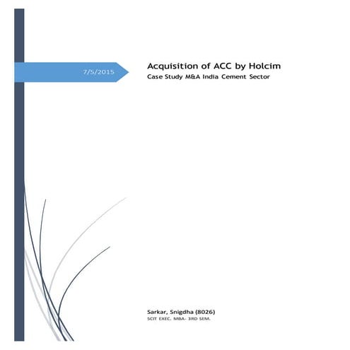Acc- Holcim Merger & Acquisition Case Study 