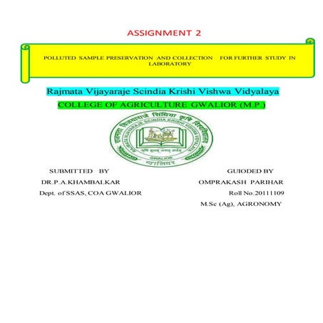 Polluted sample collection and preservation