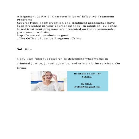 Assignment 2 RA 2 Characteristics of Effective Treatment Programs.docx