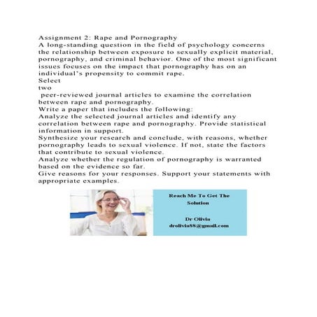 Assignment 2 Rape and PornographyA long-standing question in the .docx