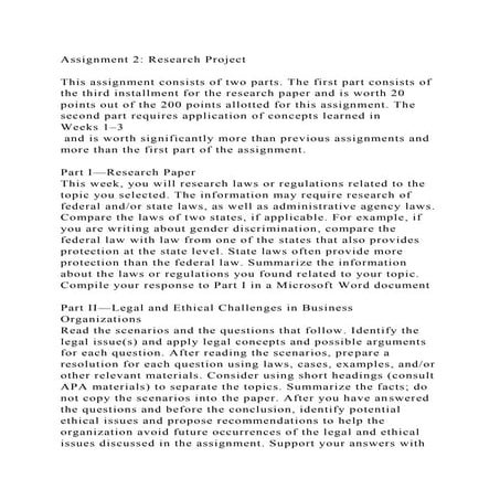 Assignment 2 Research ProjectThis assignment consists of two pa.docx