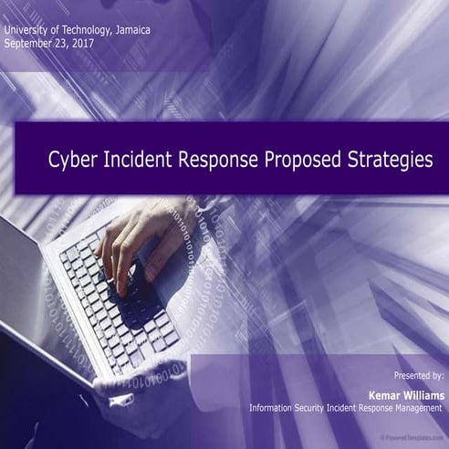 Cyber Incident Response Proposed Strategies