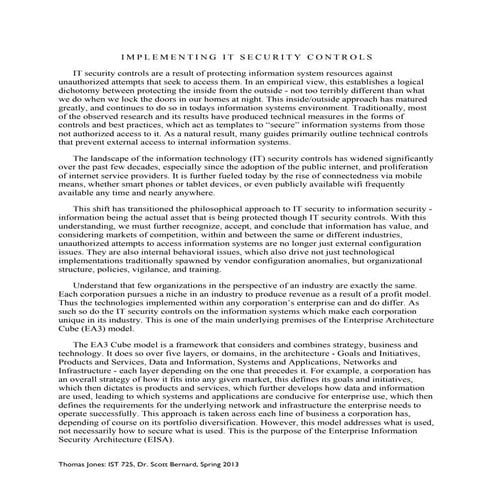 Implementing IT Security Controls