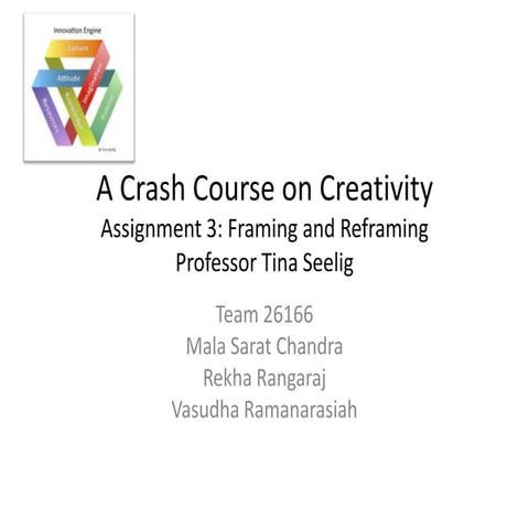 Crash Course on Creativity, Assignment 3