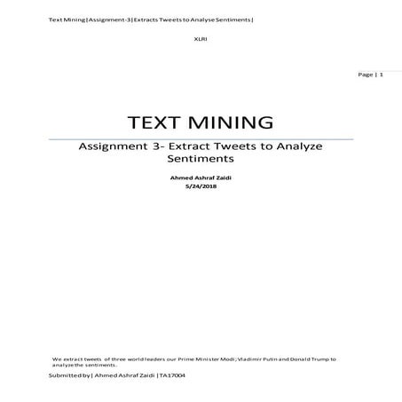 Sentiment analysis- Modi, Trump, Putin
