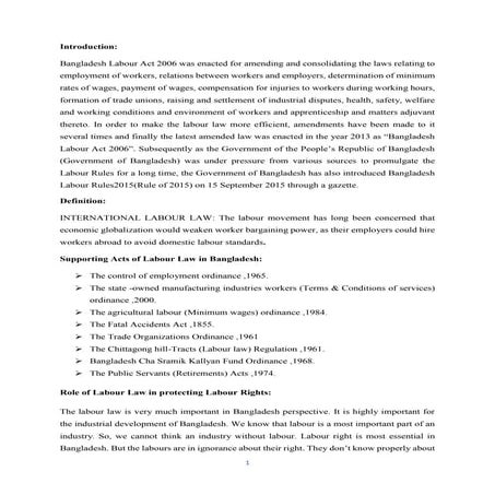 Bangladesh Labour Law 2006 Pdf