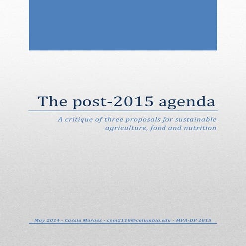 Comments - SDG on Agriculture, Food and Nutrition (Cassia Moraes)