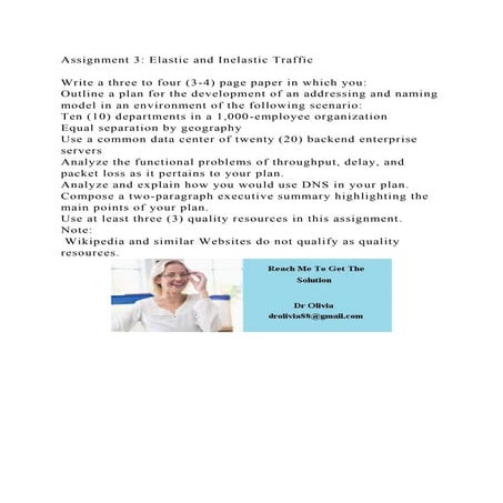 Assignment 3 Elastic and Inelastic TrafficWrite a three to four.docx