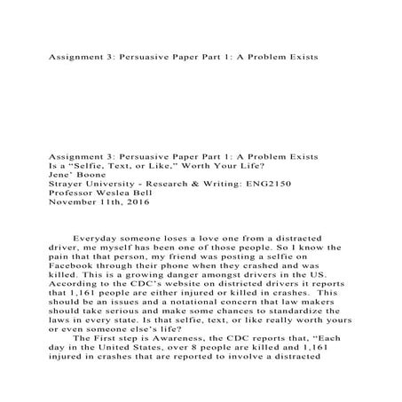 Assignment 3 Persuasive Paper Part 1 A Problem Exists.docx