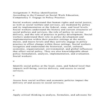 Assignment 3 Policy identificationAccording to the Counsel on Soc.docx