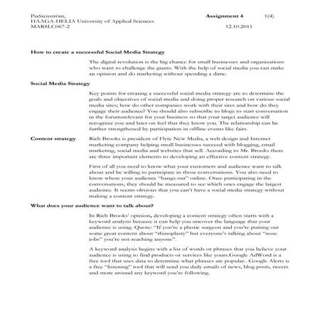 Social Media in Marketing Assignment 4