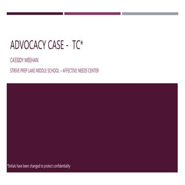 AN Center Advocacy Case