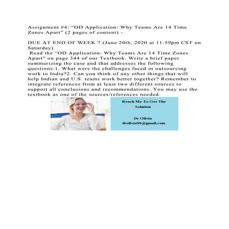 Assignment #4 OD Application Why Teams Are 14 Time Zones Apart” (.docx