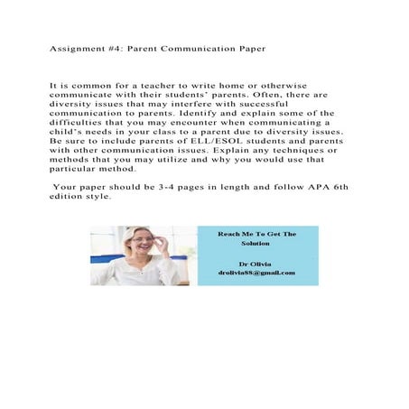 Assignment #4 Parent Communication PaperIt is common for a .docx