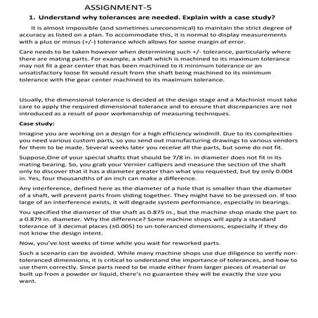 tolerances