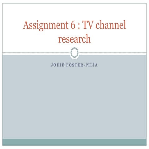 Assignment 6   tv channal analysis