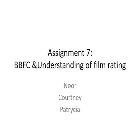 Assignment 7 media | PPT