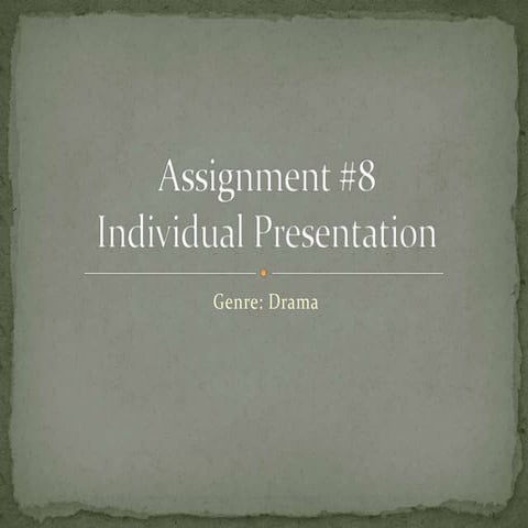 Assignment #8 individual presentation