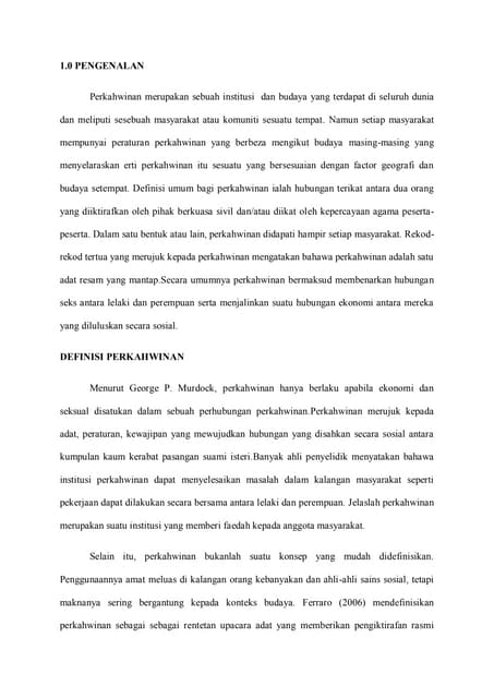 Assignment Antropologi Perkahwinan
