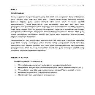 BMM 3103 PENTAKSIRAN BM SEKOLAH RENDAH