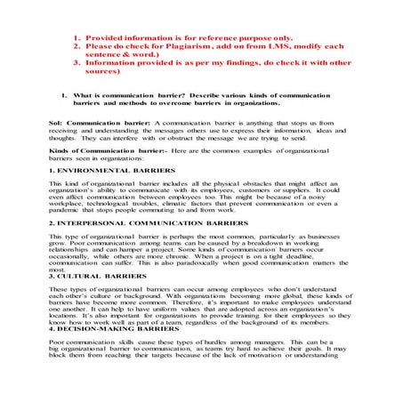 Assignment business comm