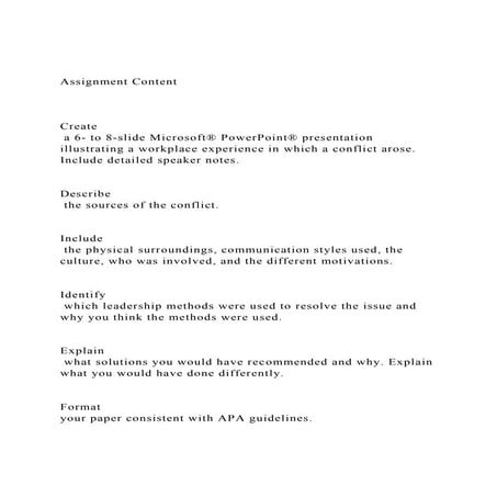 Assignment ContentCreate a 6- to 8-slide Microsoft® Po.docx