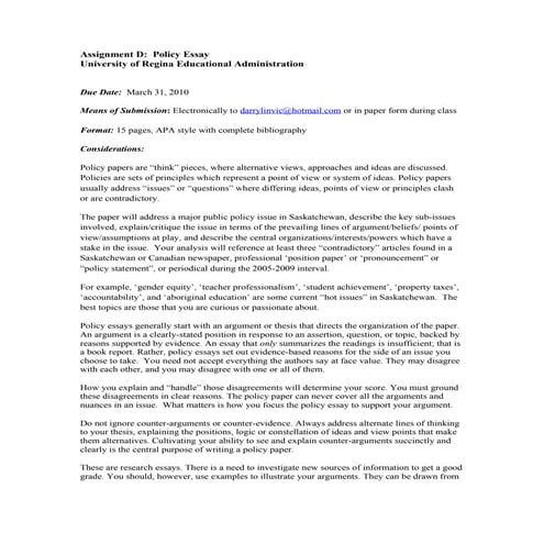 Assignment D | DOC