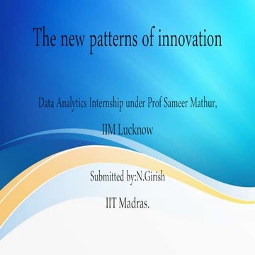 The new patterns of Innovation