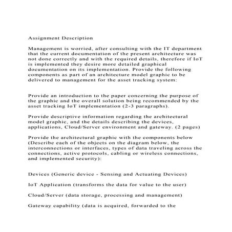 Assignment DescriptionManagement is worried, after consultin.docx