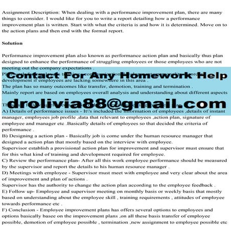 Assignment Description When dealing with a performance improvement .pdf