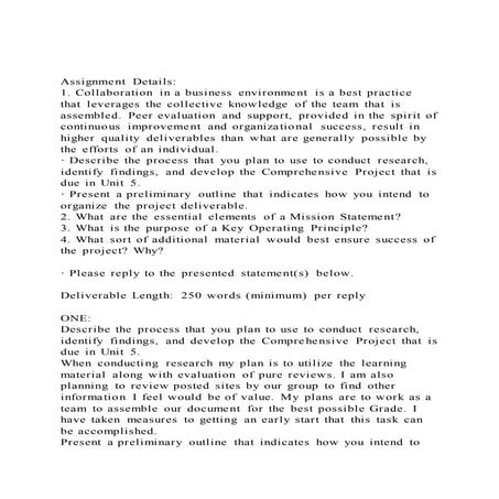 Assignment details1. collaboration in a business environment 