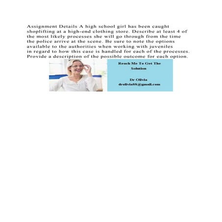 Assignment Details A high school girl has been caught shoplifting at.docx