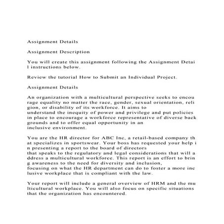 Assignment DetailsAssignment DescriptionYou will creat.docx