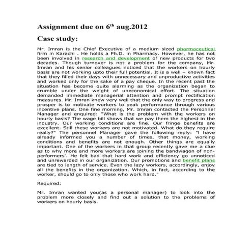 Assignment due on 6th aug