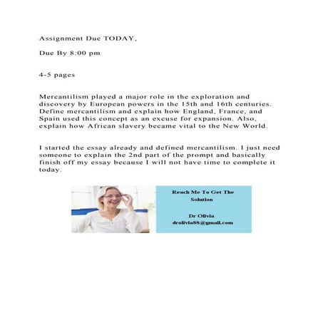 Assignment Due TODAY, Due By 800 pm4-5 pagesMercant.docx